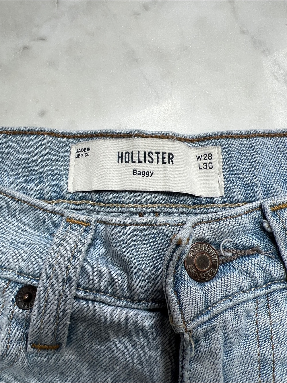 Hollister Light Blue Men's Baggy Jeans 28x30 - Picture 2 of 2